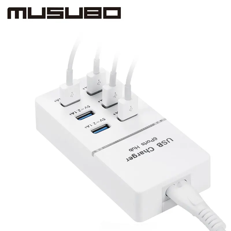 Musubo 6 USB мобильный телефон зарядные устройства для iPhone X Plus 5 5S SE 7 8 US UK EU AU быстрое