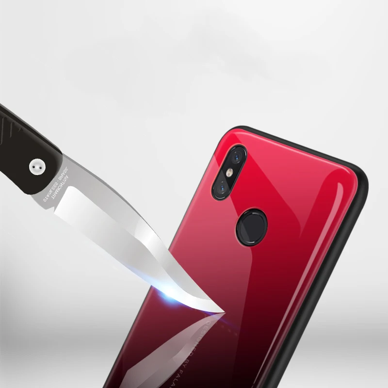 Gradient Aurora Tempered Glass Cases for Xiaomi Mi 8 Case 6.21'' Luxury Colorful Smooth Protector Cover Mi8 Bumper |