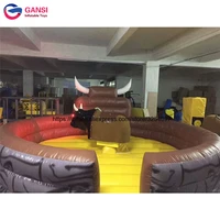 factory price 5m diameter inflatable rodeo bull mechnical bouncer equipment pvc high quality inflatable mechanical bull and mat