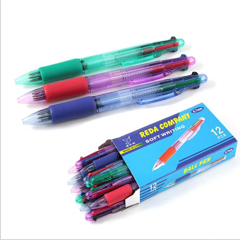 Шариковая ручка 3 шт. 4 цвета в 1 ластик 0 7 мм|multicolor ballpoint|caneta multicolorcaneta escolar |
