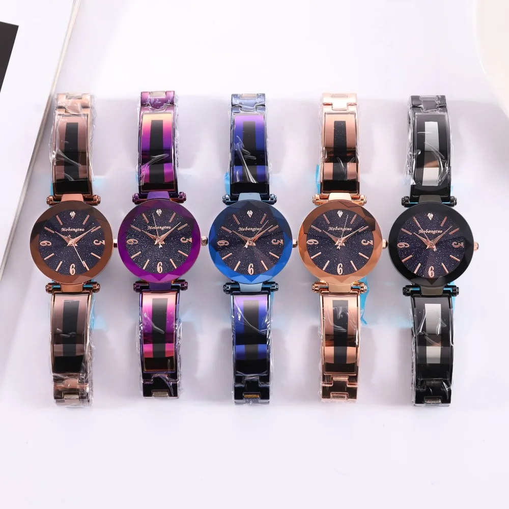 

2018 High Quality Fashion Diamond Watch Women Rose Gold Women Watches Quartz Starry Sky Watch Top Brand Luxury Ladies Watch
