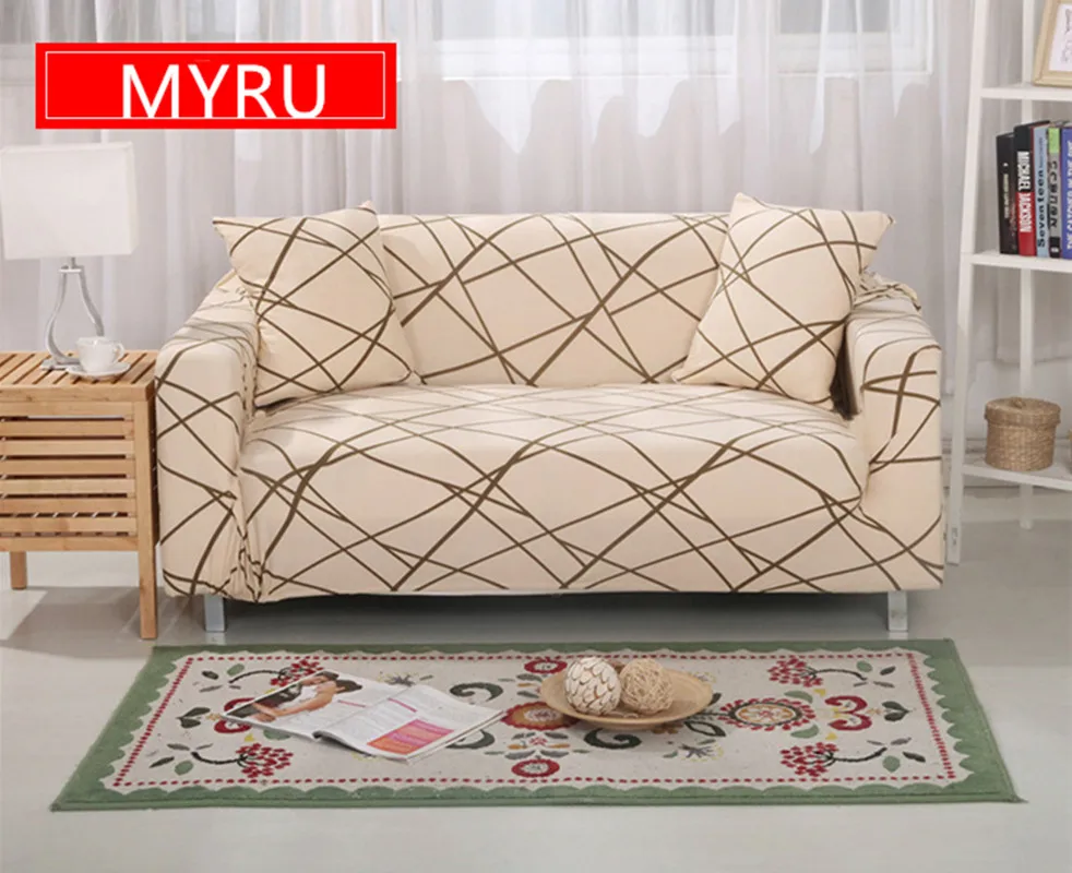

Modern Striped Sofa Slipcovers Tight Wrap All-inclusive Slip-resistant Elastic Cubre Sofa Towel Corner Sofa Cover Couch Cover