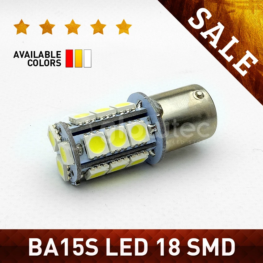 1 шт. BA15s 18smd горячая Распродажа P21W 18 светодиодов 5050 SMD 1156 smd Белая автомобильная