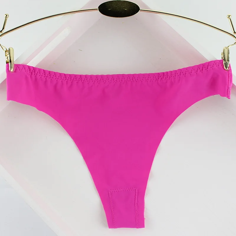 7 шт./лот шелковые сексуальные женские стринги бесшовные трусики женское нижнее