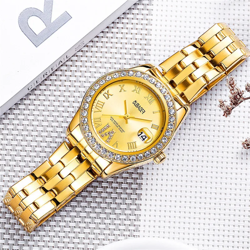 2017 модные простые женские часы Топ люксовый бренд кварцевые Женское платье oubaoer