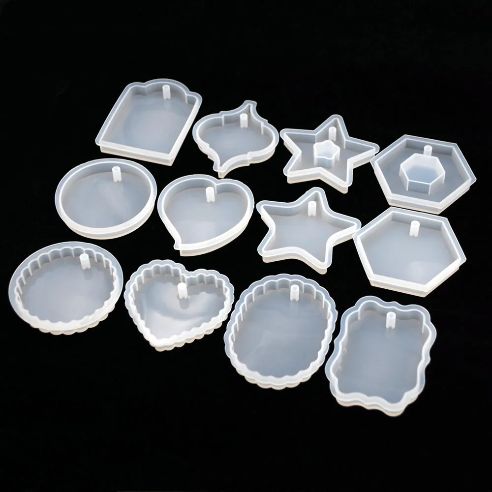 

SNASAN 12PCS tag silicone mold Resin Silicone Mould pendant handmade DIY for Jewelry Making tool epoxy resin molds craft materia
