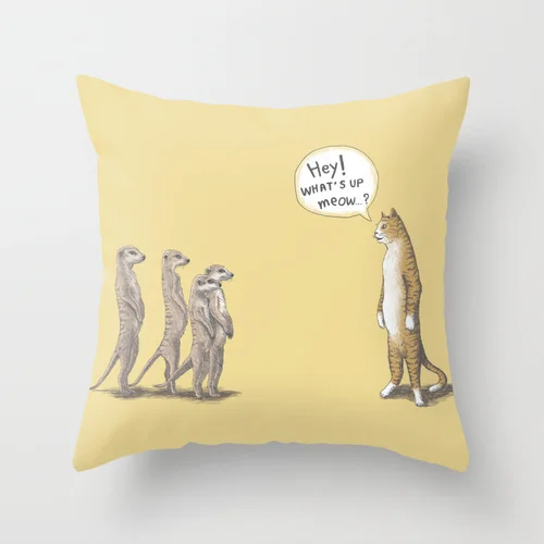 Новинка! Мультяшная Подушка Cat &amp Meerkats подушка для офиса и дома 45*45 см | Дом сад