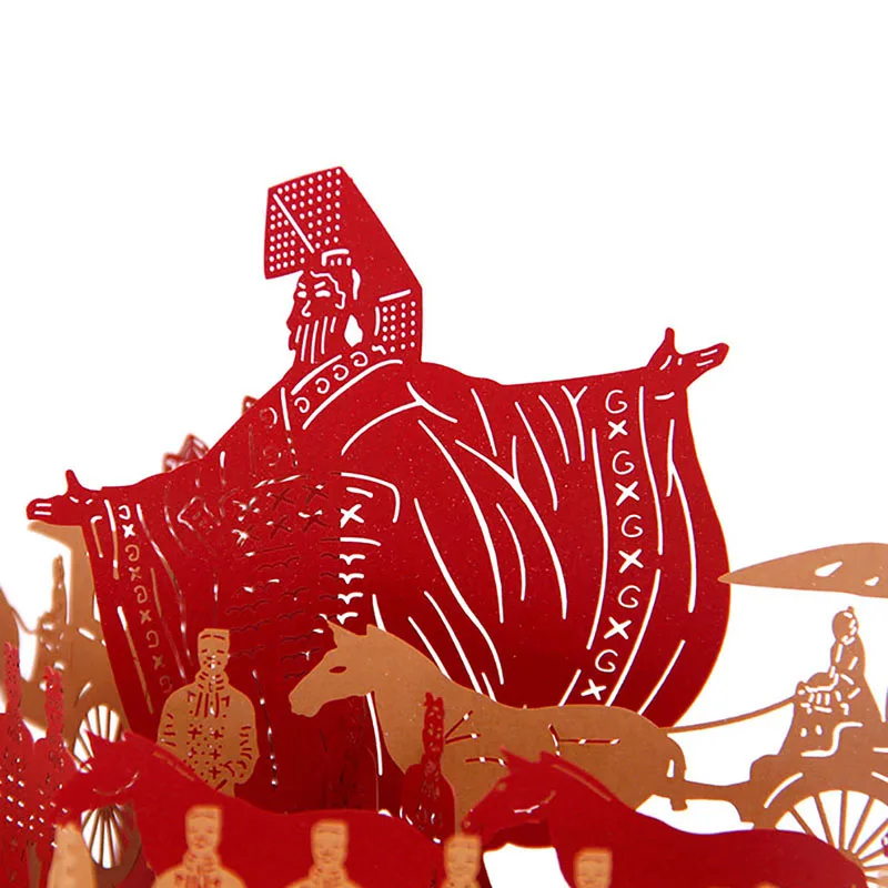 3D Ручная работа чудеса мира Terra Cotta Warriors бумажные Пригласительные открытки