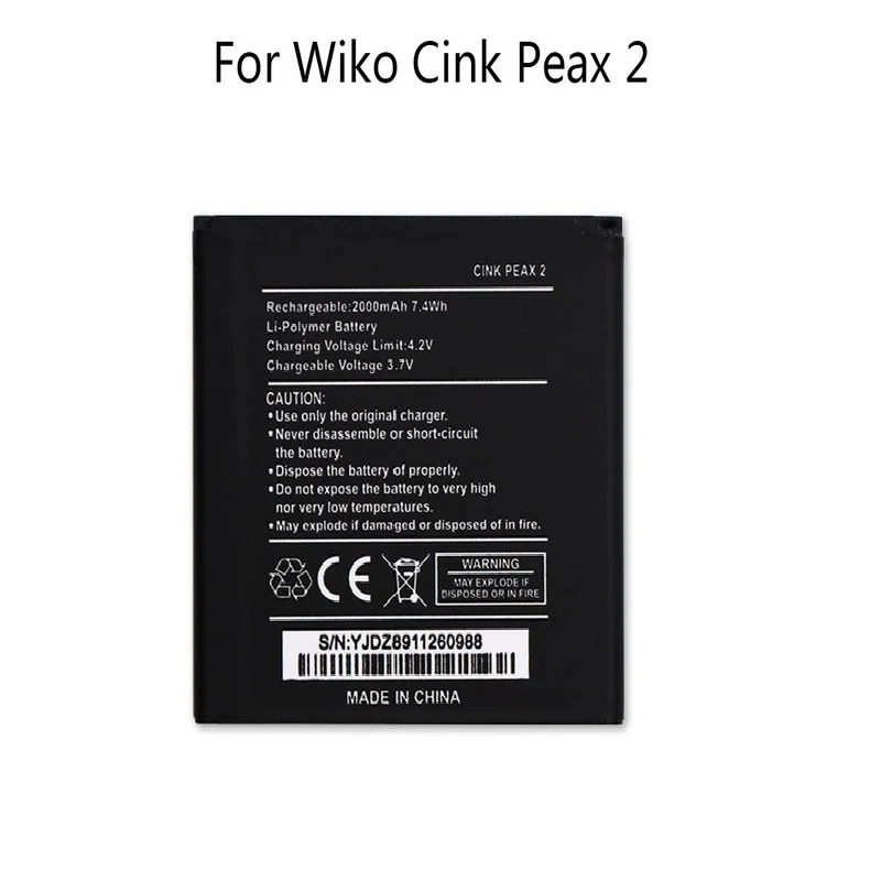 

Backup 2000mAh Battery For Wiko Cink peax 2 Smart Mobile Phone