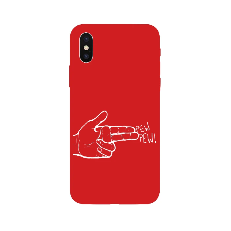Мягкий Красный ТПУ задняя крышка для iPhone 6 6S 7 8 Plus Силиконовые чехлы