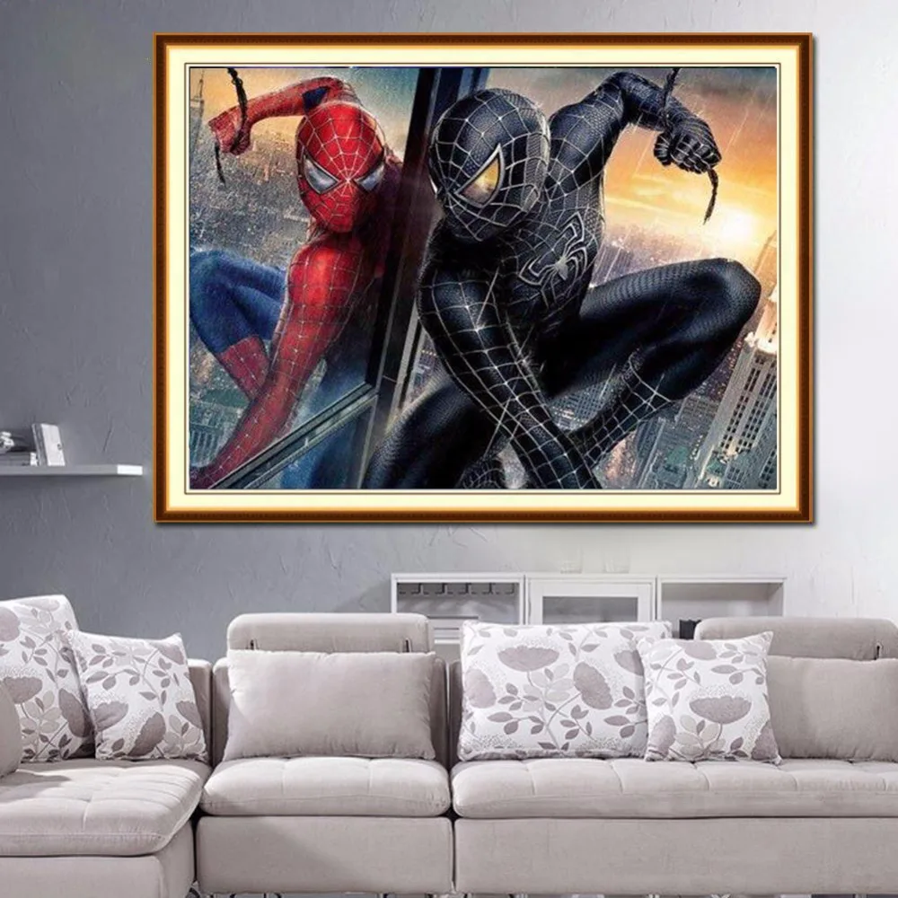 Diy 5d алмазная картина два Spidemen Алмазная мозаика стежка вышивка узор ручной работы