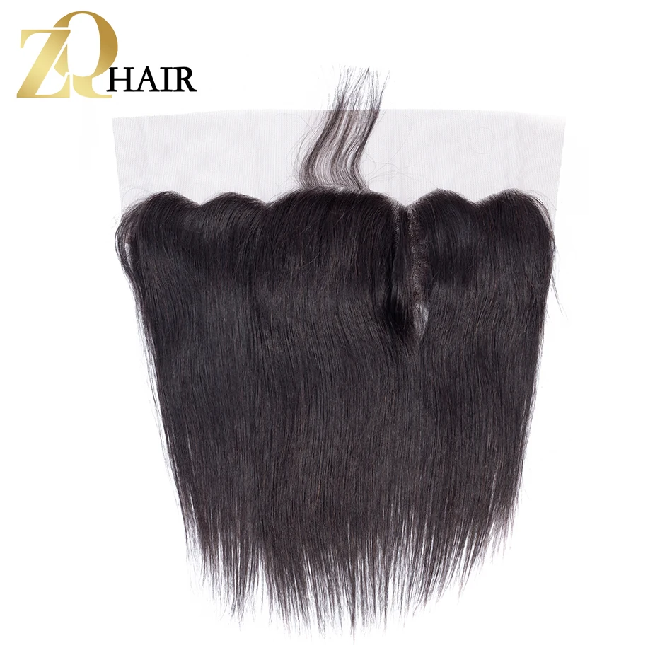 ZQ HAIR Pre- Colored Lace Frontal Closure 13X4 With Baby Hair Peruvian Straight 8-22inches Human Ear To Non-Remy | Шиньоны и парики