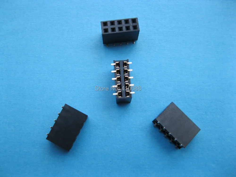 40 шт. Позолоченные SMT SMD 2 54 мм 2x5 10 контактов хрупкий гнездовой разъем двухрядная