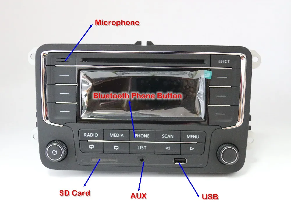 AIDUAUTO используется RCN210 Bluetooth MP3 USB плеер CD MP3 радио для VW Golf 5 6 Jetta Mk5 MK6 Passat B6 CC B7
