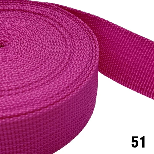 51 Dark rose red 25 мм тесьма 10 м в длину " Полипропилен для сумки Швейные пояса тесьма ремень собачий ошейник линия Strapworks - Цвет: 51 Dark rose red