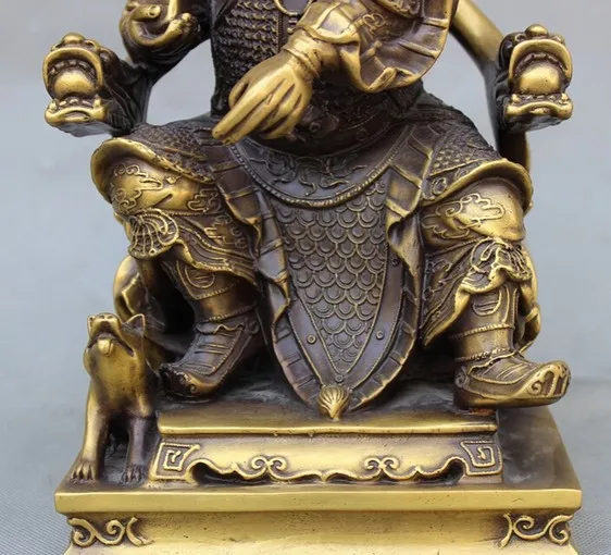 YM 320 13&quot Chinese Bronze Immortal Er Lang Yang Jian Shen God General Statue |