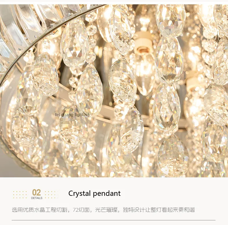 

Led ceiling light round crystal lamp living room lamp modern master bedroom lamps romantic lamps round ceiling light E14 lamp