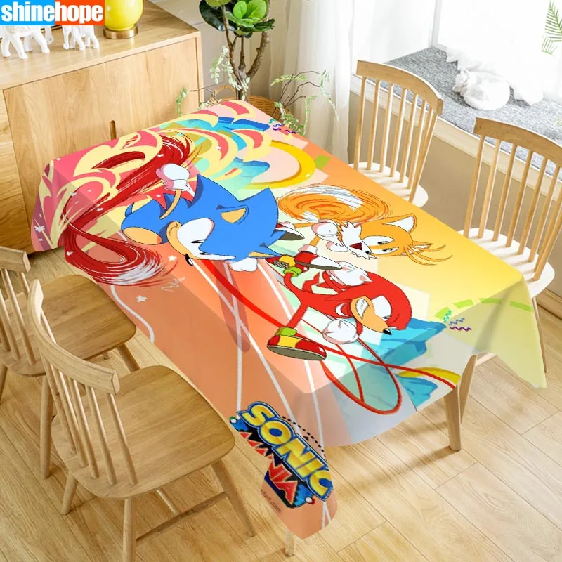 Новое поступление, Заказная скатерть Sonic The Hedgehog, водонепроницаемая, ткань Оксфорд, прямоугольная, скатерть для дома, вечерние, скатерть - Цвет: tablecloths 23