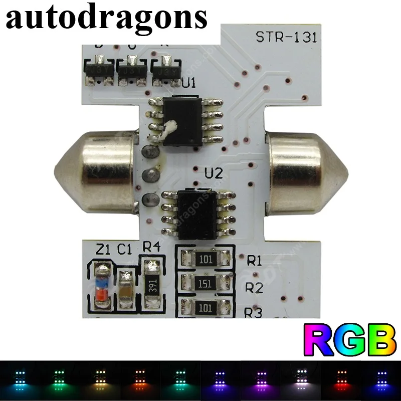 Автомобильные купольные светодиодные гирлянды autodragons 2 упаковки 31 мм 6430 DE3175 DE3021