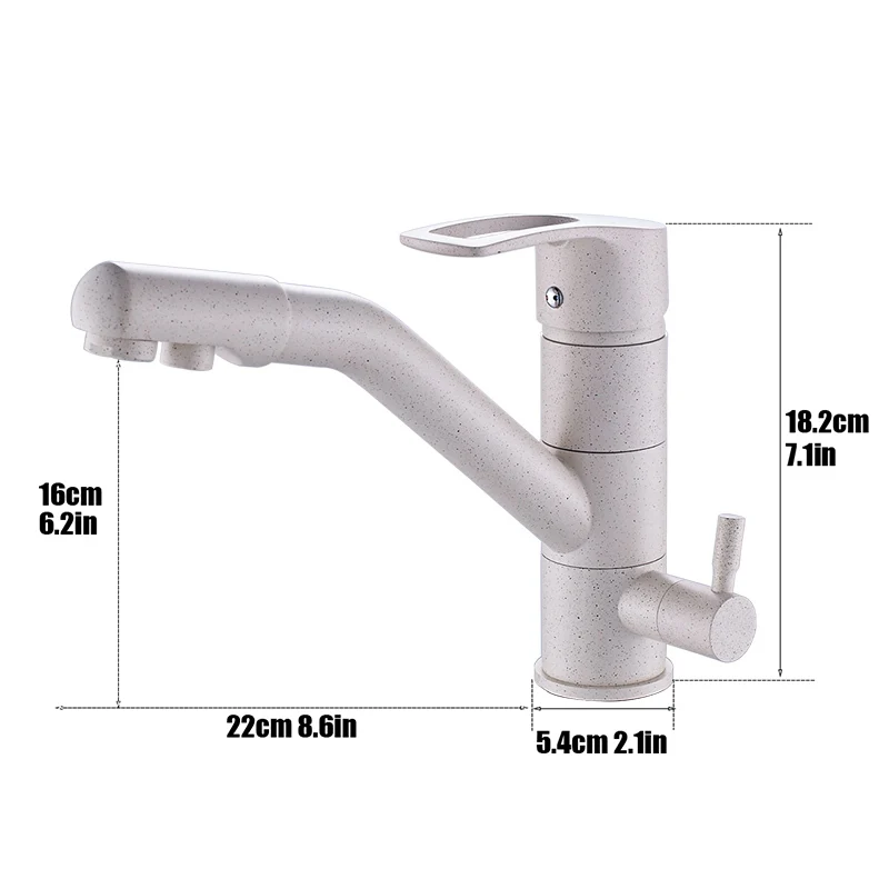 Fapully Kitchen Faucet Brass Sink Mixer Khaki Color Drink Water Tap 360 Degree Rotation Drinking Filter 623-33YM | Обустройство дома