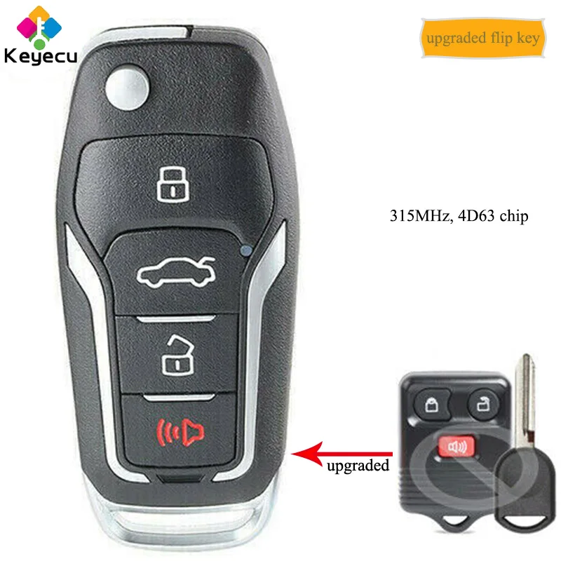 Пульт дистанционного управления KEYECU с чипом 315 МГц 4D63 для Ford/ Lincoln/ Mazda/ Mercury CWTWB1U212/