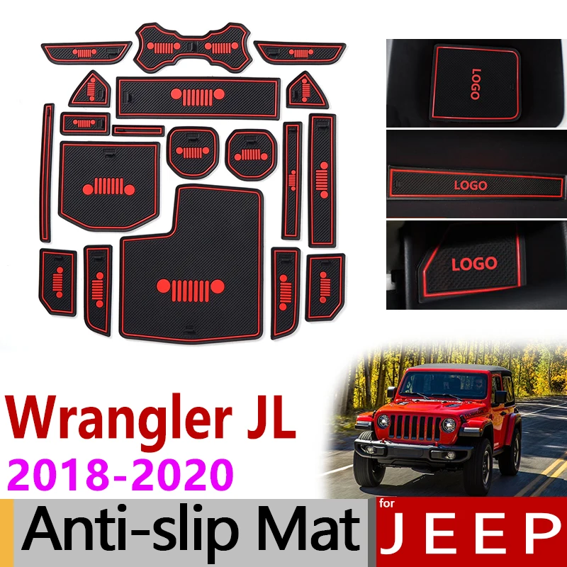Противоскользящий коврик для ворот резиновые коврики чашек JEEP Wrangler JL 2018 2019 2020 Sport
