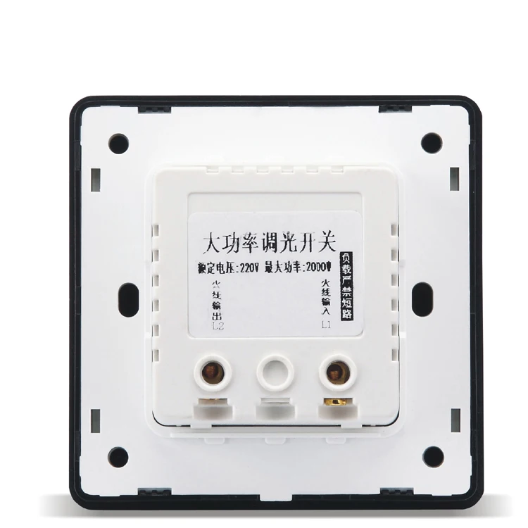 Домашняя настенная розетка 86 Тип скрытого черного панель диммера ПК 220 В/2000 Вт 10A |