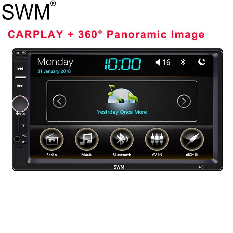 Car Radio Only 360° Reversing Image Radio Carplay 2 Din Radio Coche Autoradio Bluetooth Mirror Link 2din Car Stereo Audio Radios USB FM AUX TF - Цвет: Car Radio Only