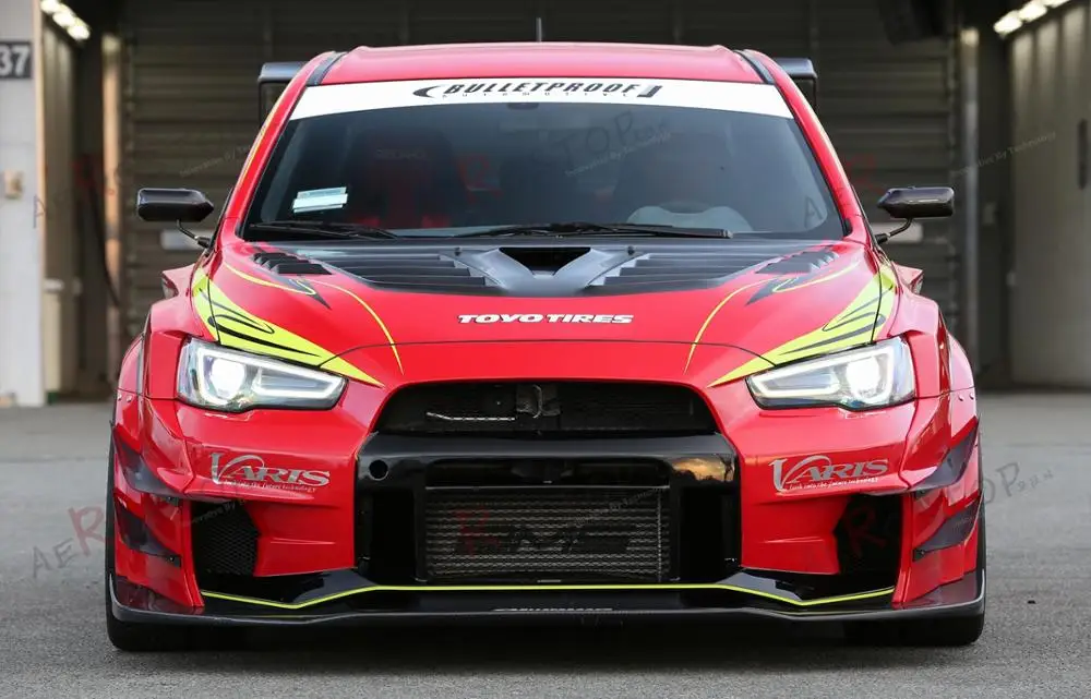 Карбоновое волокно VARIS широкий корпус VER.2 Стиль передняя HYPER CANARD для 08-16 EVO 10 X