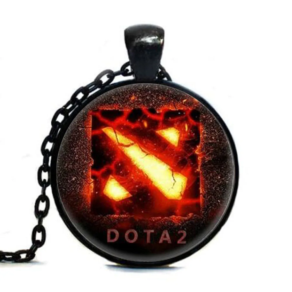 2017 New Chain Dota 2 Glass Necklace Collares game necklaces Statement Pendant For Men Women Gift Steampunk | Украшения и
