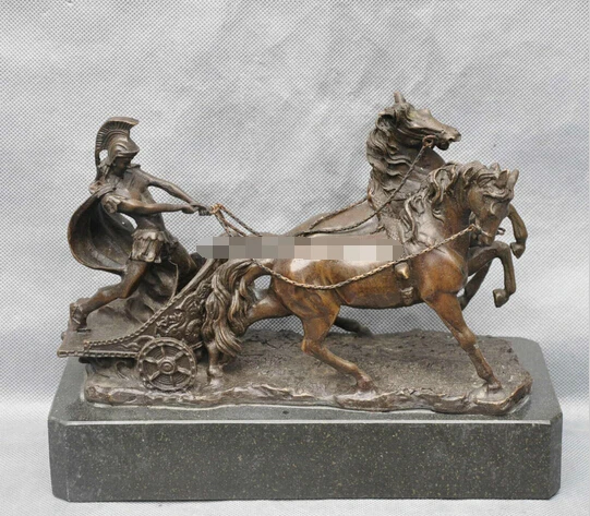 WBY 425 + 10 &quotБронзовая статуя человека солдата двух конных колесниц|statue jesus|sculpture