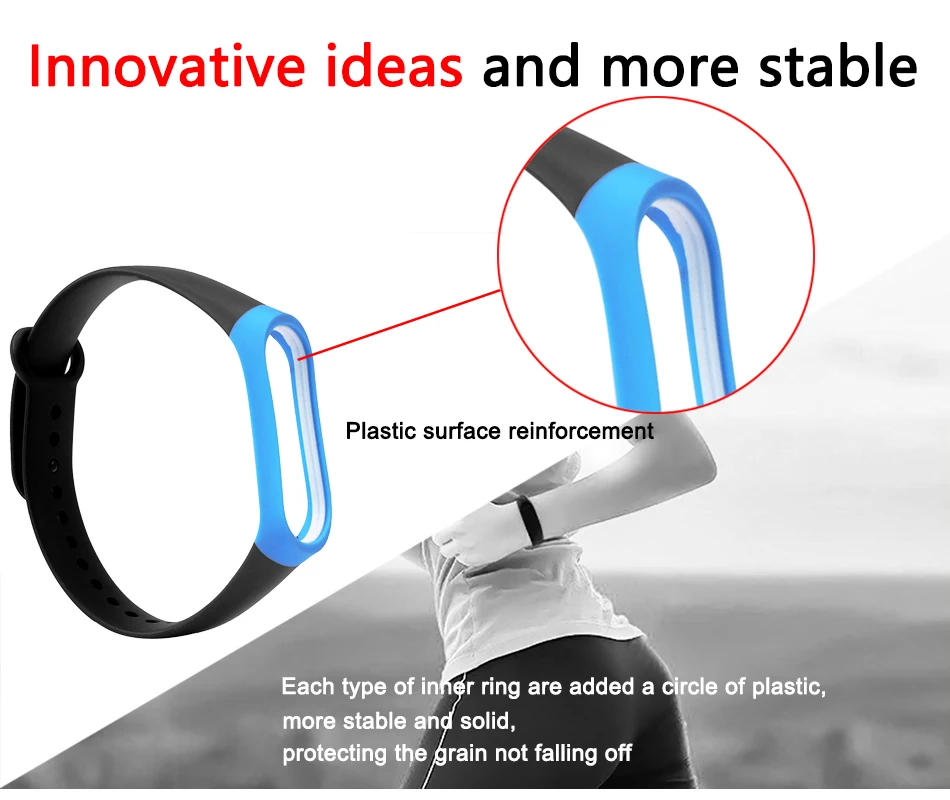 BOORUI mi band 3 ремешка двойной цвет mi band 3 Аксессуары pulseira mi band 3 сменный силиконовый ремешок для xiaomi mi3
