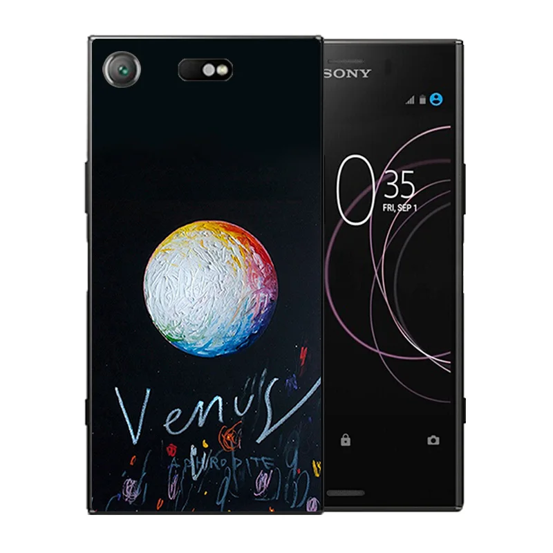 For Sony Xperia XZ1 Compact Phone Case Silicon Space Moon PatternFor for Matte Full Protect Cover |