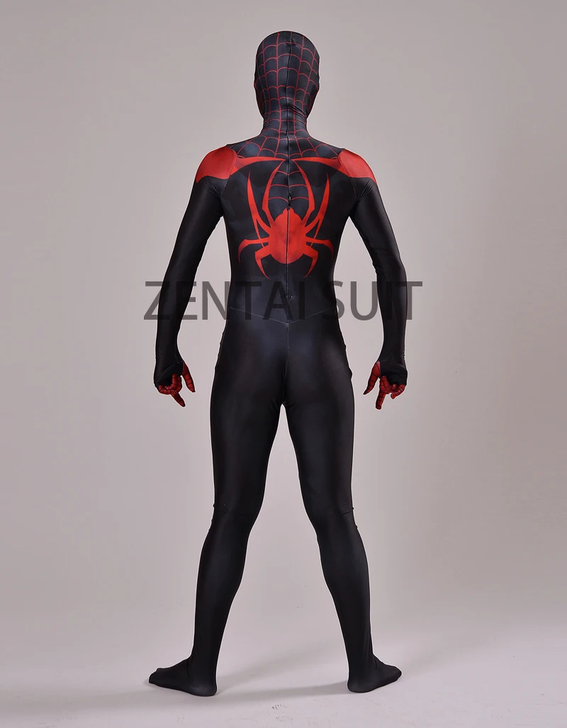 Костюм Человека паука Ultimate Miles Morales костюм из спандекса и лайкры с 3D принтом для