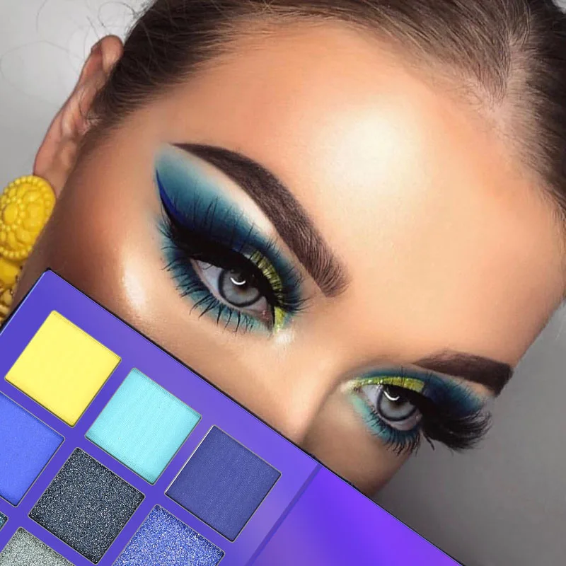 9 цветов Палитра теней с алмазным блеском яркие тени для век Блеск высоким