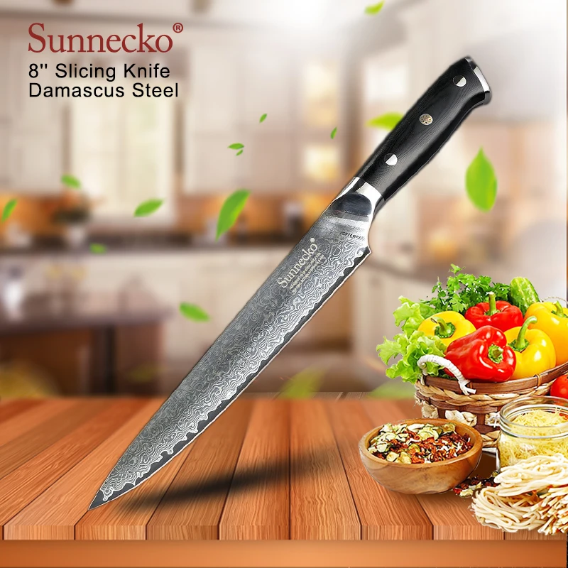 SUNNECKO 3PCS Kitchen Knives Set Chef Slicer Paring Knife 73-Layer Damascus VG10 Steel Sharp 60HRC Blade Cutting Tool G10 Handle | Дом и сад