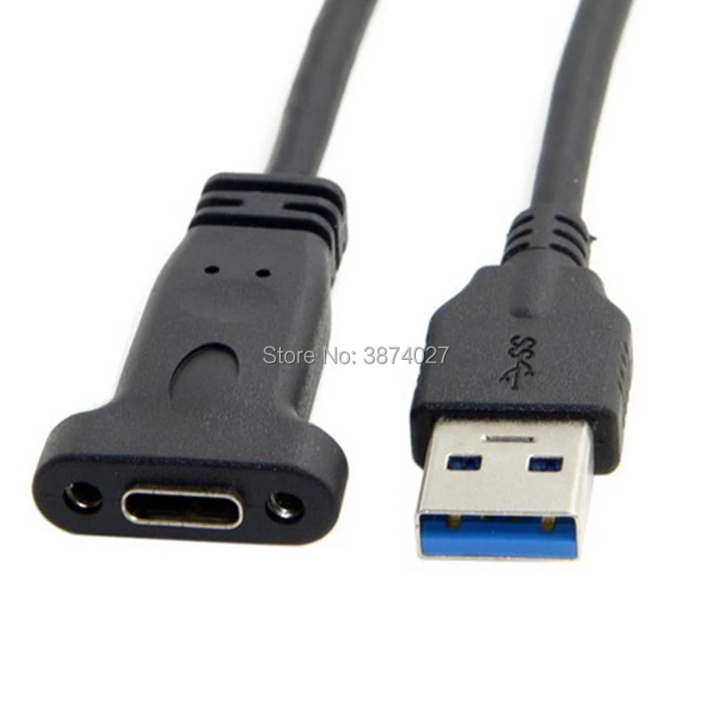0 2 м USB C 3 1 Type TYPE Женский к Мужской кабель для передачи данных 20 см с винт крепления