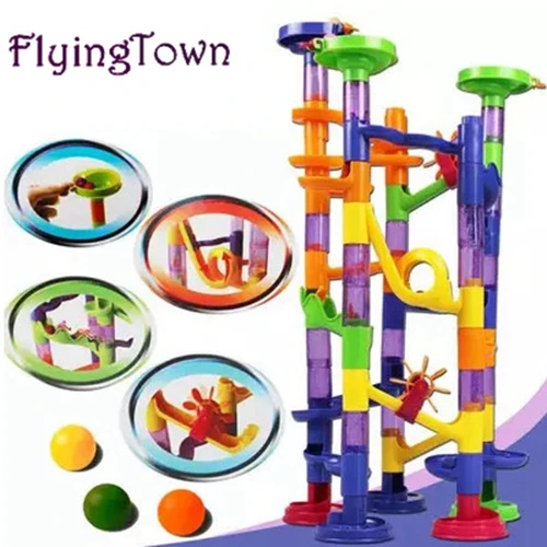 FlyingTown 105 шт трубы игрушки строительные блоки боевые Детская интеллектуальная