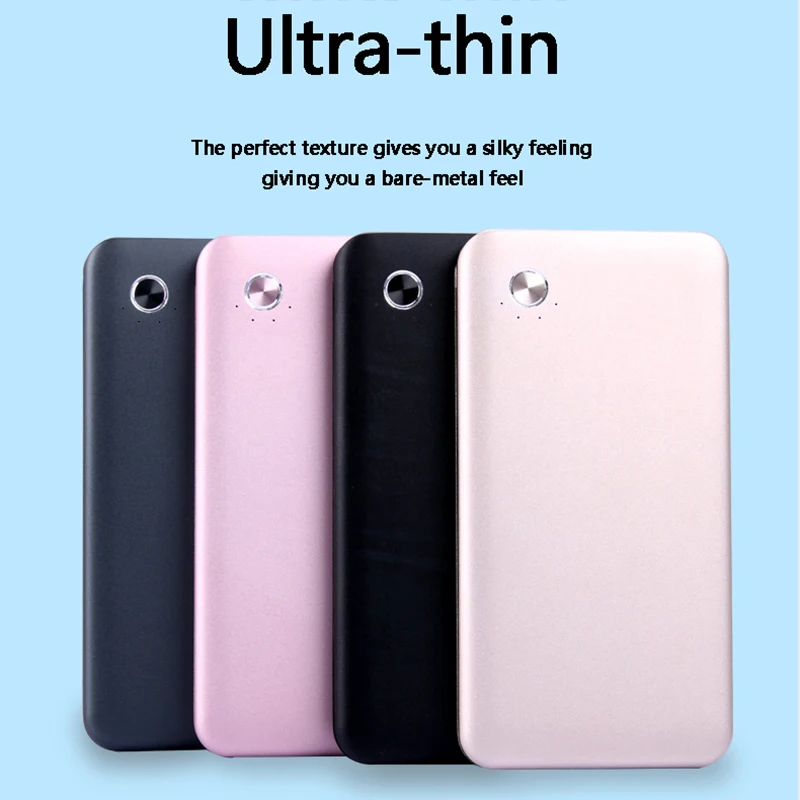 Внешний аккумулятор 10000mAhultra thin metal mobile Power dual USB сокровище зарядка для мобильного