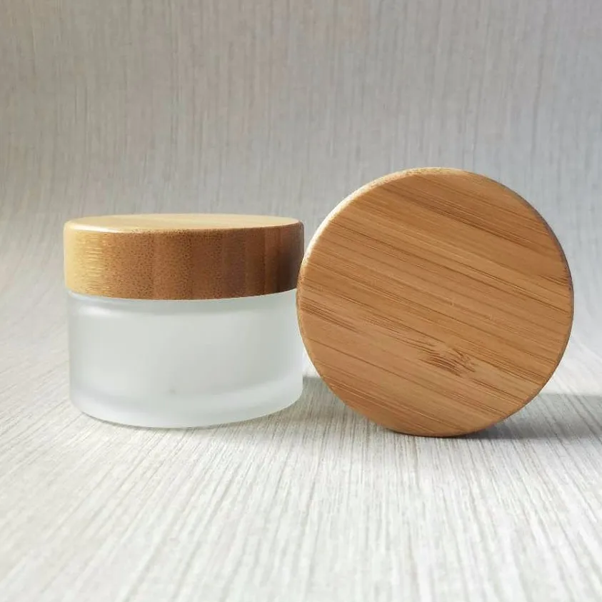 30g bamboo стеклянная баночка для косметики крема лица упаковки стеклянную банку с