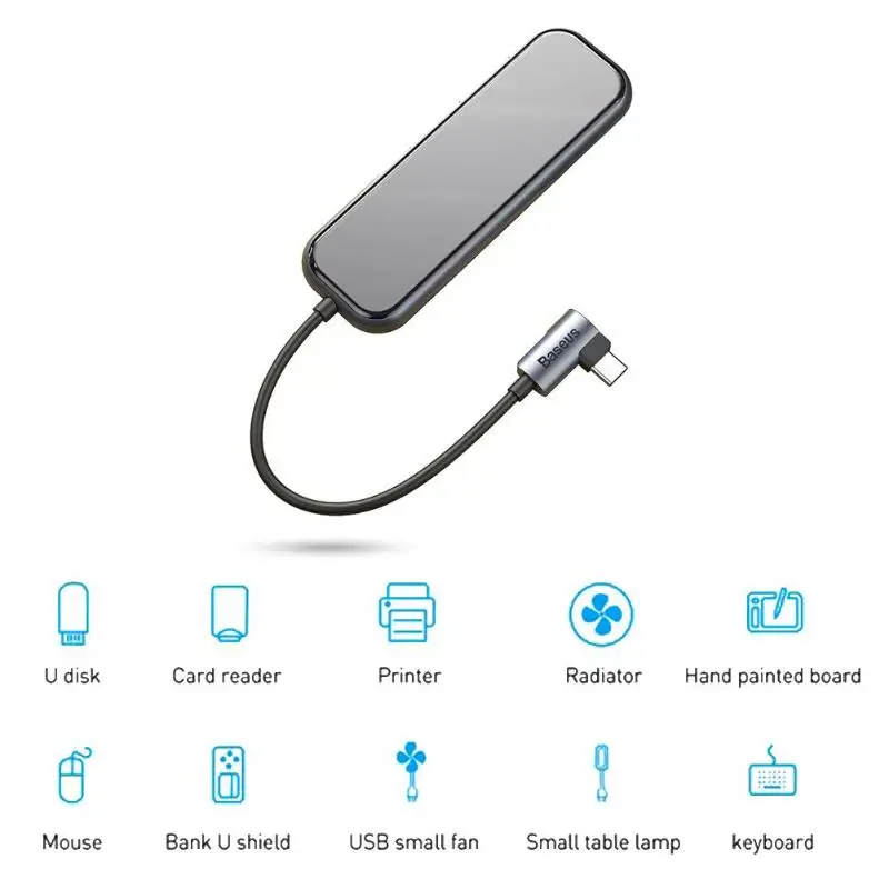 Baseus UCN3277 usb type-C 3,0 концентратор 3 USB3.0 4K HDMI PD зарядный адаптер док-станция разветвитель для ноутбука настольный компьютер