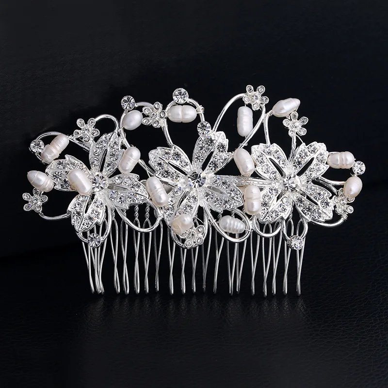 Модные Невесты расчески Серебро четыре листа гребни барокко головные уборы