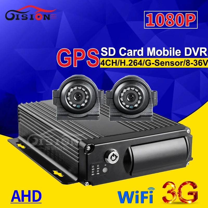 2 шт. боковой/передний вид 1080P HD Автомобильная Dvr камера + 4CH H.264 Wifi GPS 3G удаленный