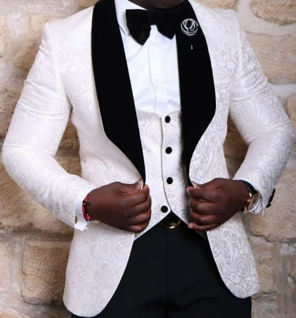 Latest Paisley Mens Dinner Party Prom Dress Groom Tuxedos Wedding Blazer Business Suits (Jacket+Pants+Vest+Tie) K:1260