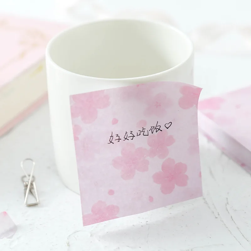 16 шт./лот оригинальность девичье сердце Sakura Memo Pad N Times Sticky Notes Escolar Papelaria школьная