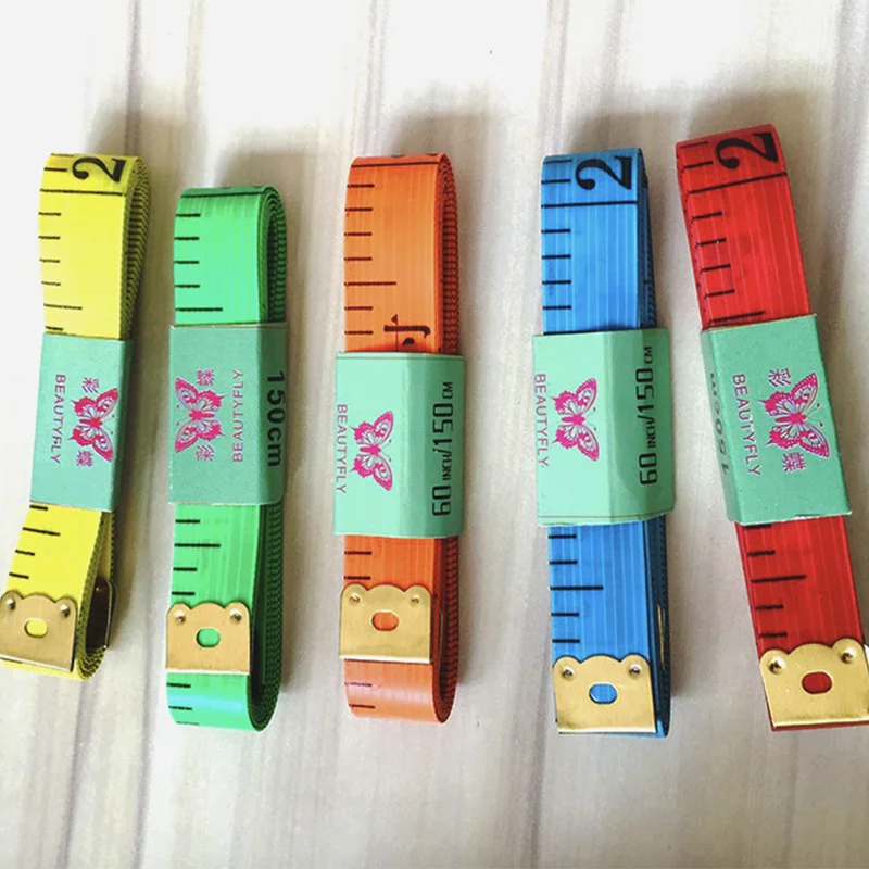 5 штук измерительных линеек для тела, разноцветные мягкие швейные линейки, лента портного, милые гибкие одежды, 1,5 метра роста для детей.