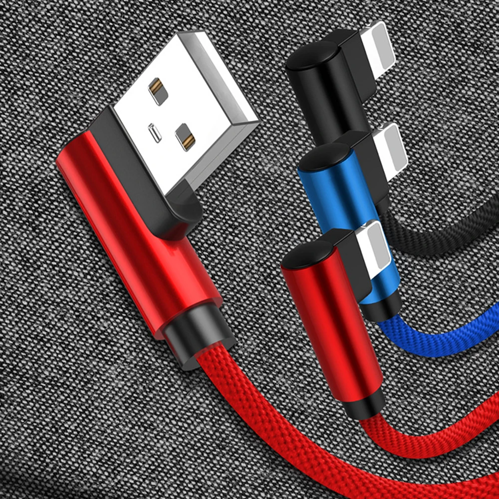2.4A 90 градусов локоть Micro USB кабель для быстрой зарядки данных для iphone xs samsung Edge Xiaomi Мобильный телефон usb зарядный шнур