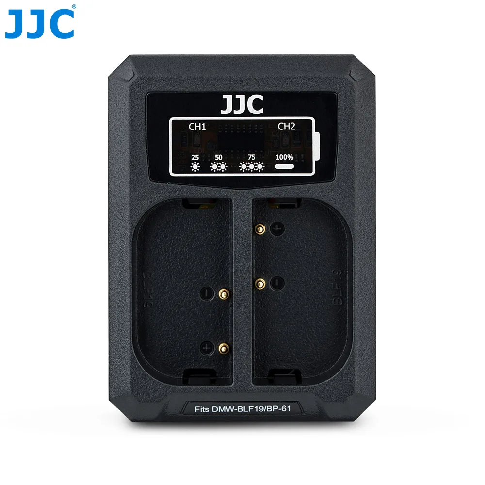 JJC USB Двойной аккумулятор зарядное устройство для Panasonic DMW-BLF19 DMW-BLF19e Lumix GH5S G9 GH5 GH4 GH3 заменяет DMW-BTC13 DMW-BTC10