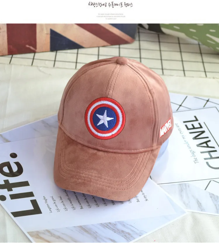US Captain pink Новинка; замшевые бейсбольные кепки с вышитыми буквами; Детские повседневные бейсболки; Кепка для мальчиков и девочек; регулируемая хлопковая кепка для папы - Цвет: US Captain pink