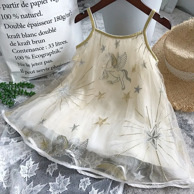 Summer cute girls sweet embroidery mesh slip dress 2-6 years baby girl fashion princess dresses | Детская одежда и обувь